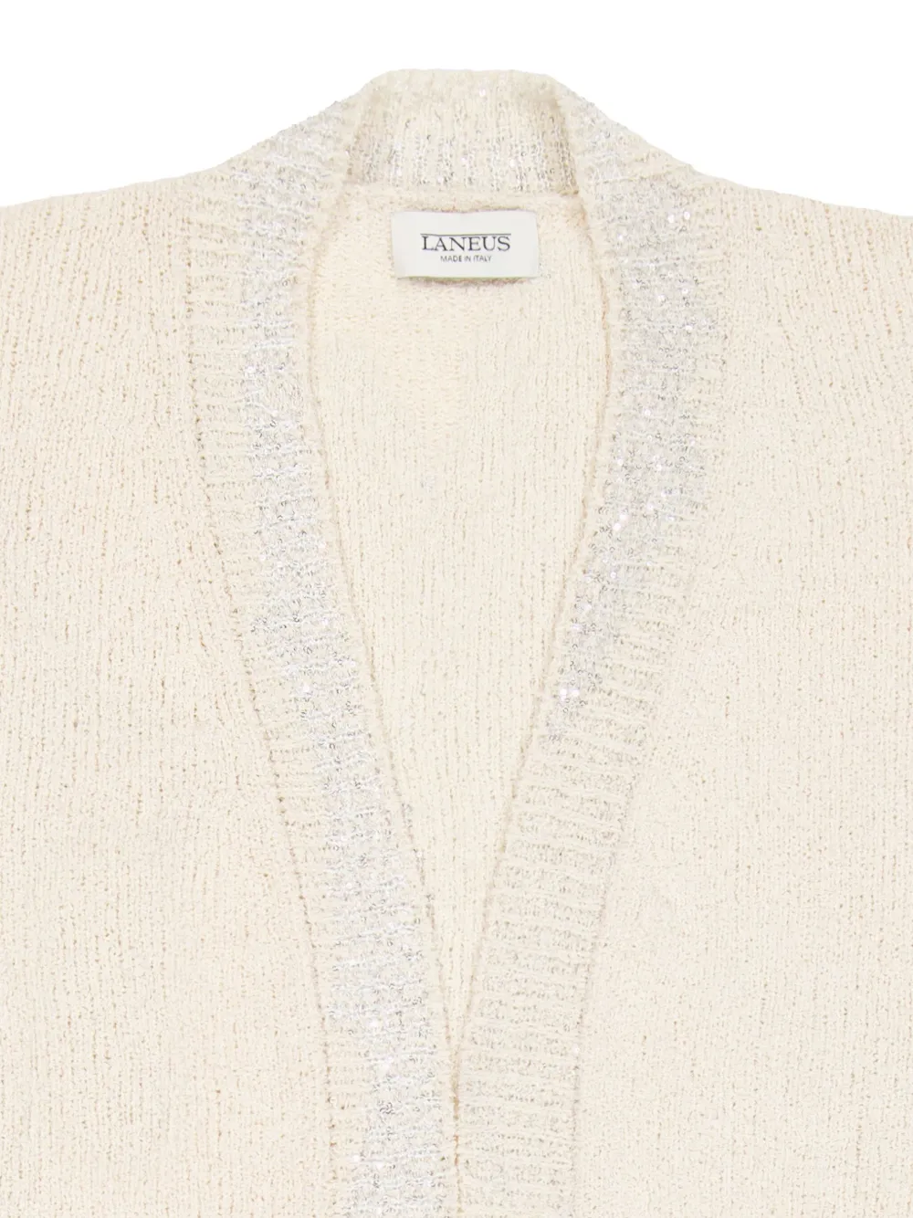 Laneus Gebreid boxy vest met jacquard Beige