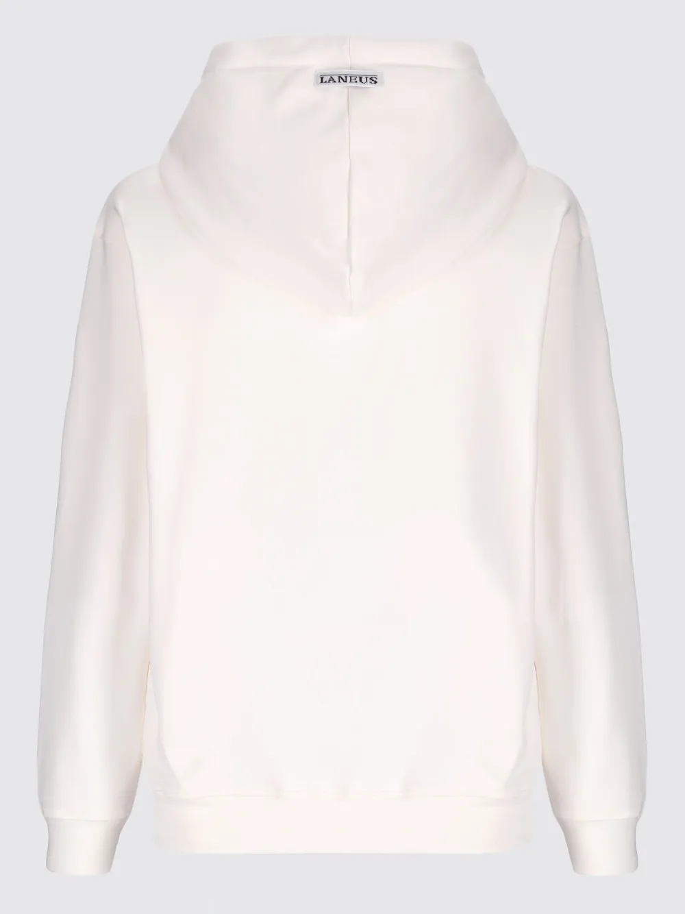 Laneus Katoenen boxy hoodie Wit