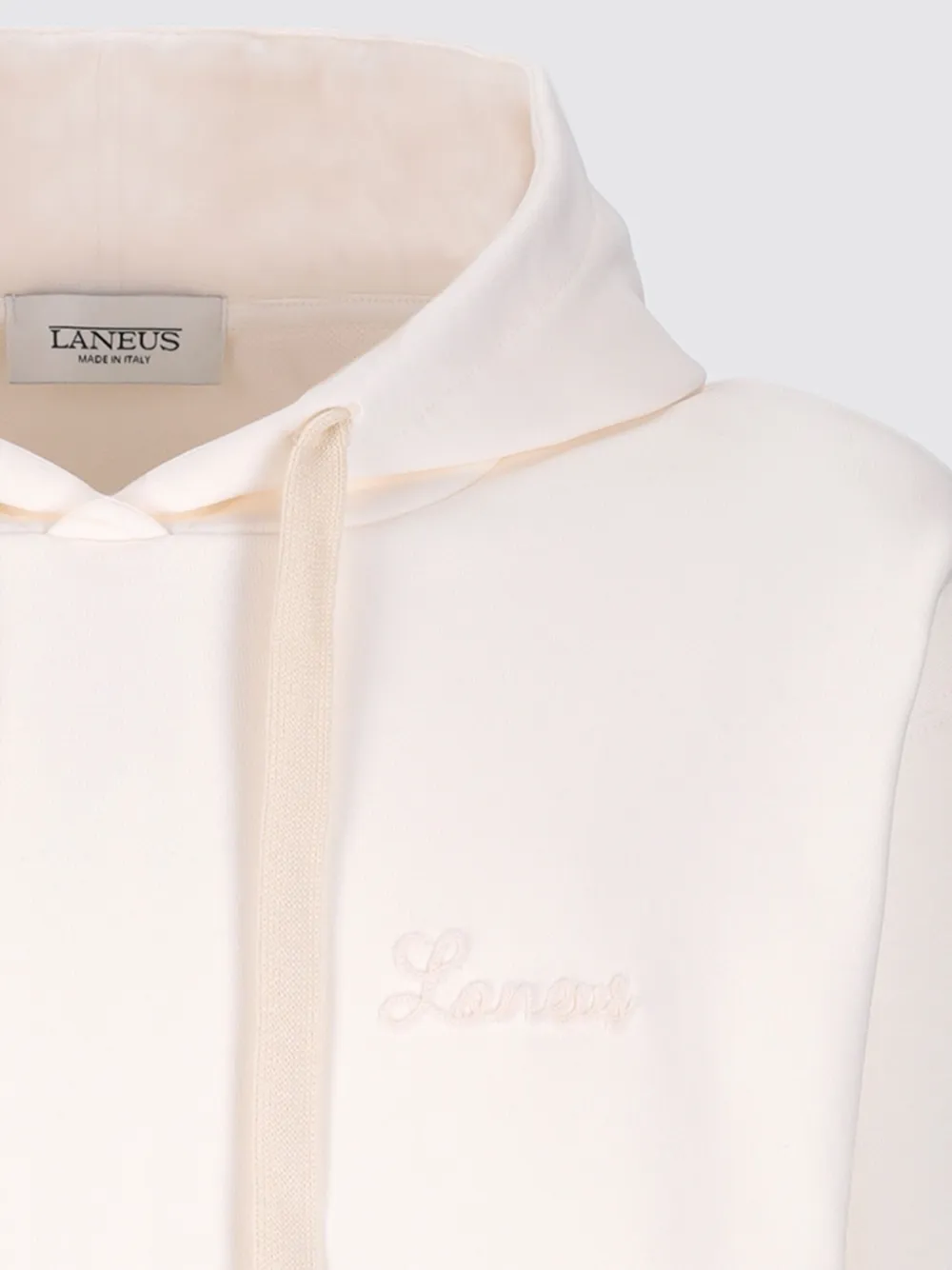 Laneus Katoenen boxy hoodie Wit