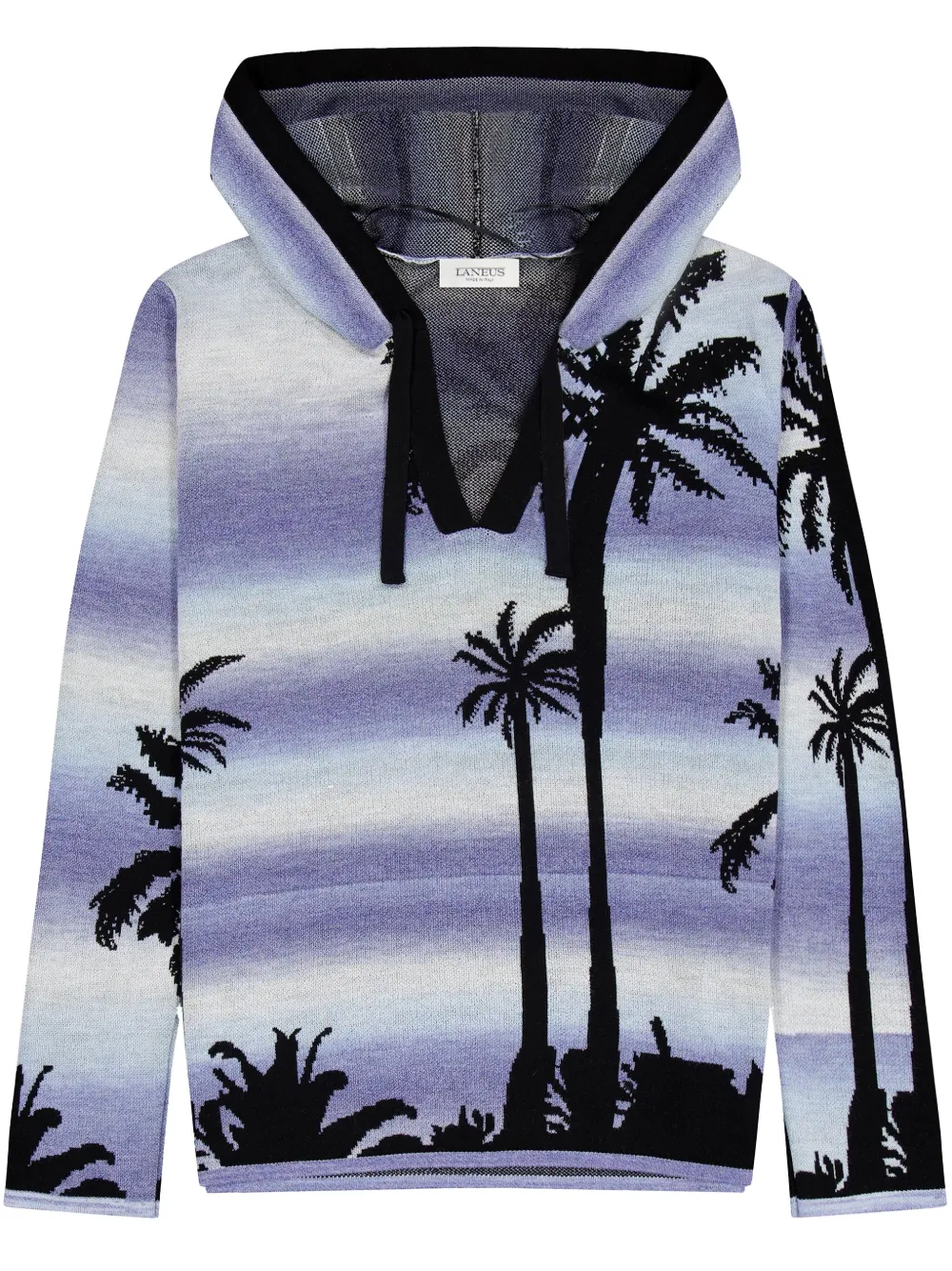 Laneus Hoodie met palmboomprint Paars