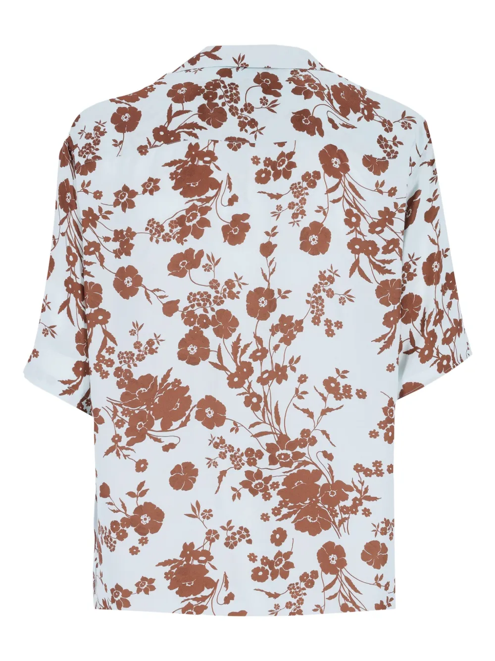 Laneus Shirt met bloemenprint - Blauw