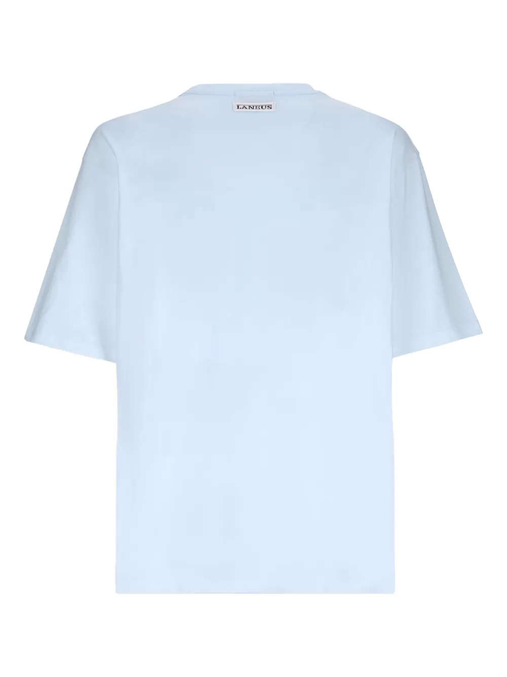 Laneus T-shirt met geborduurd logo - Blauw