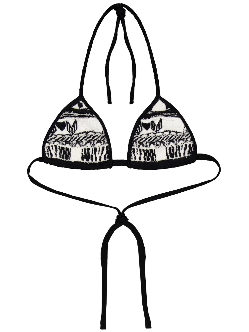 intarsia-knit logo bikini top