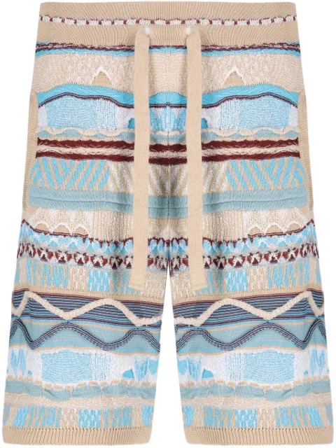 Laneus woven striped shorts