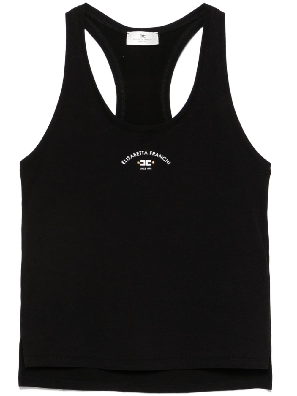 Elisabetta Franchi logo-print tank top Zwart