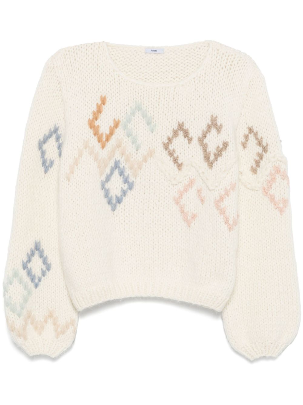 diamond-patterned sweater