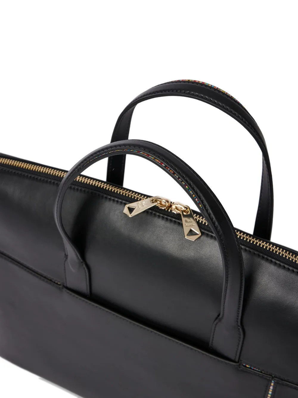 Paul Smith Zip-top Multi-stripe Laptop Bag In Black
