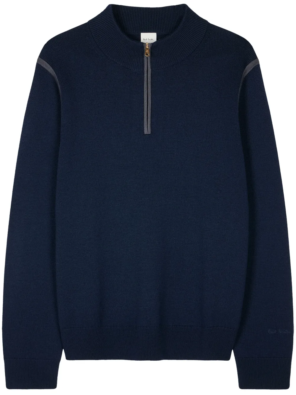 Paul Smith pull en mérinos à col zippé | bleu | Image 1
