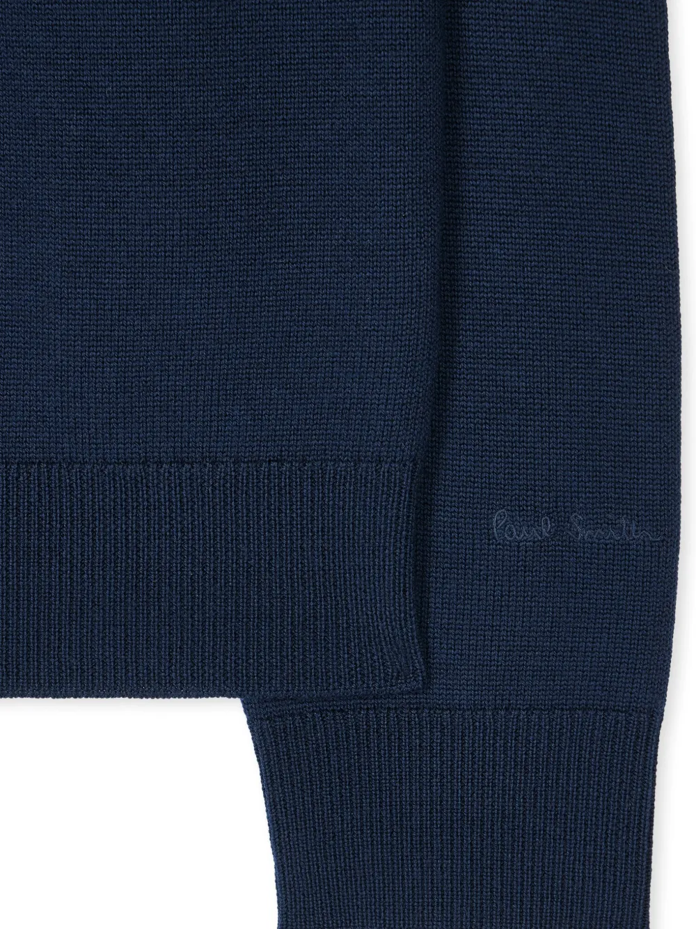 Shop Paul Smith Half-zip Merino Wool Sweater In Blau