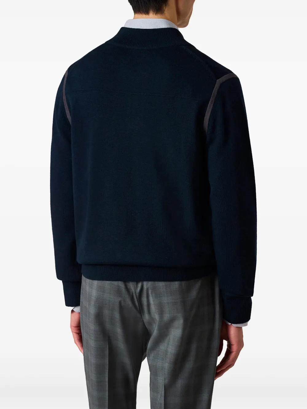 Shop Paul Smith Half-zip Merino Wool Sweater In Blau