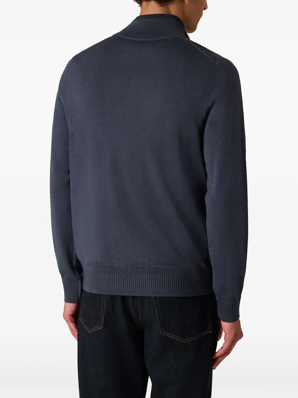 PS Paul Smith Sweater van merinowol met halve rits Blauw