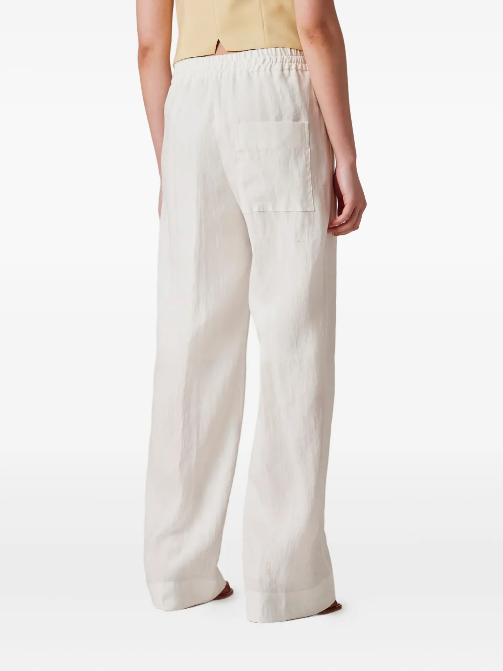 Paul Smith Patch-pocket Linen Trousers In Neutral