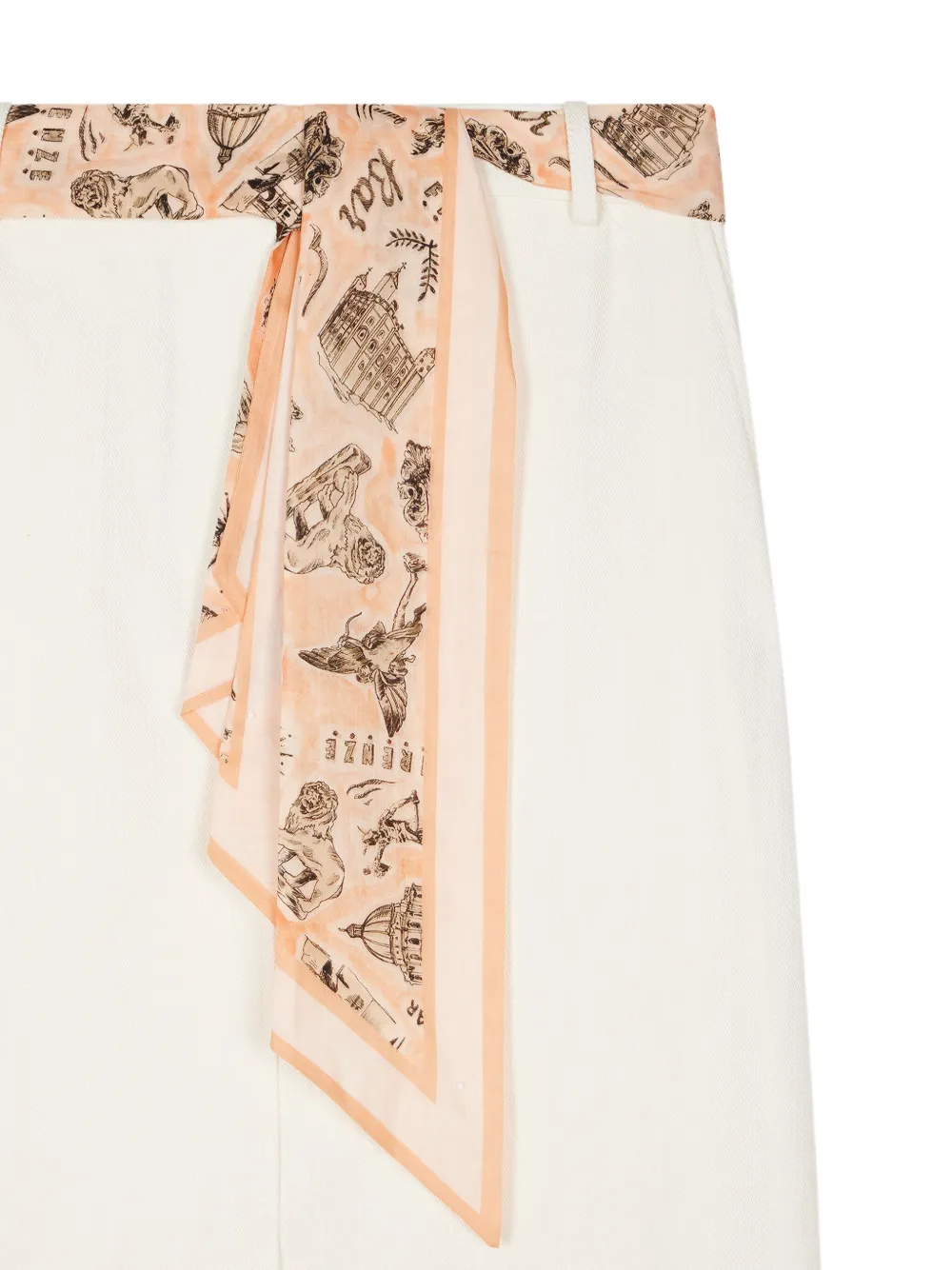 Paul Smith Scarf-belt Midi Skirt In White