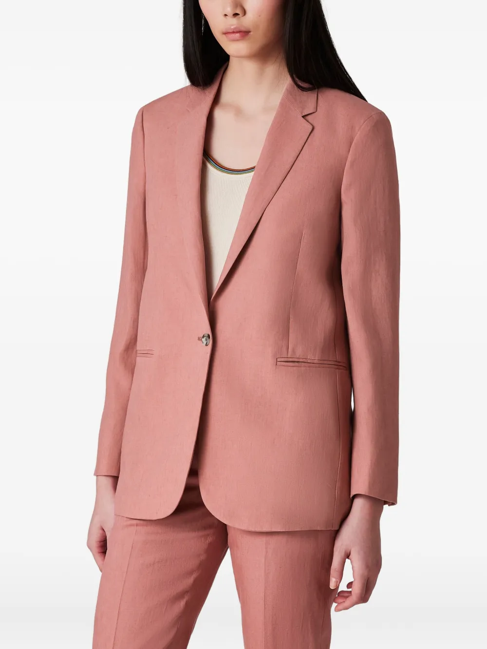 Paul Smith Single-button Wool Blazer In Pink