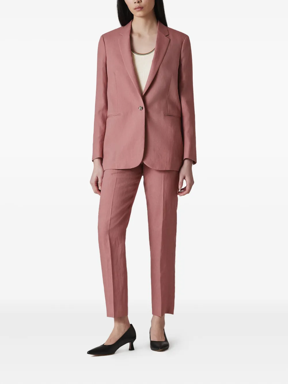 Paul Smith Single-button Wool Blazer In Pink