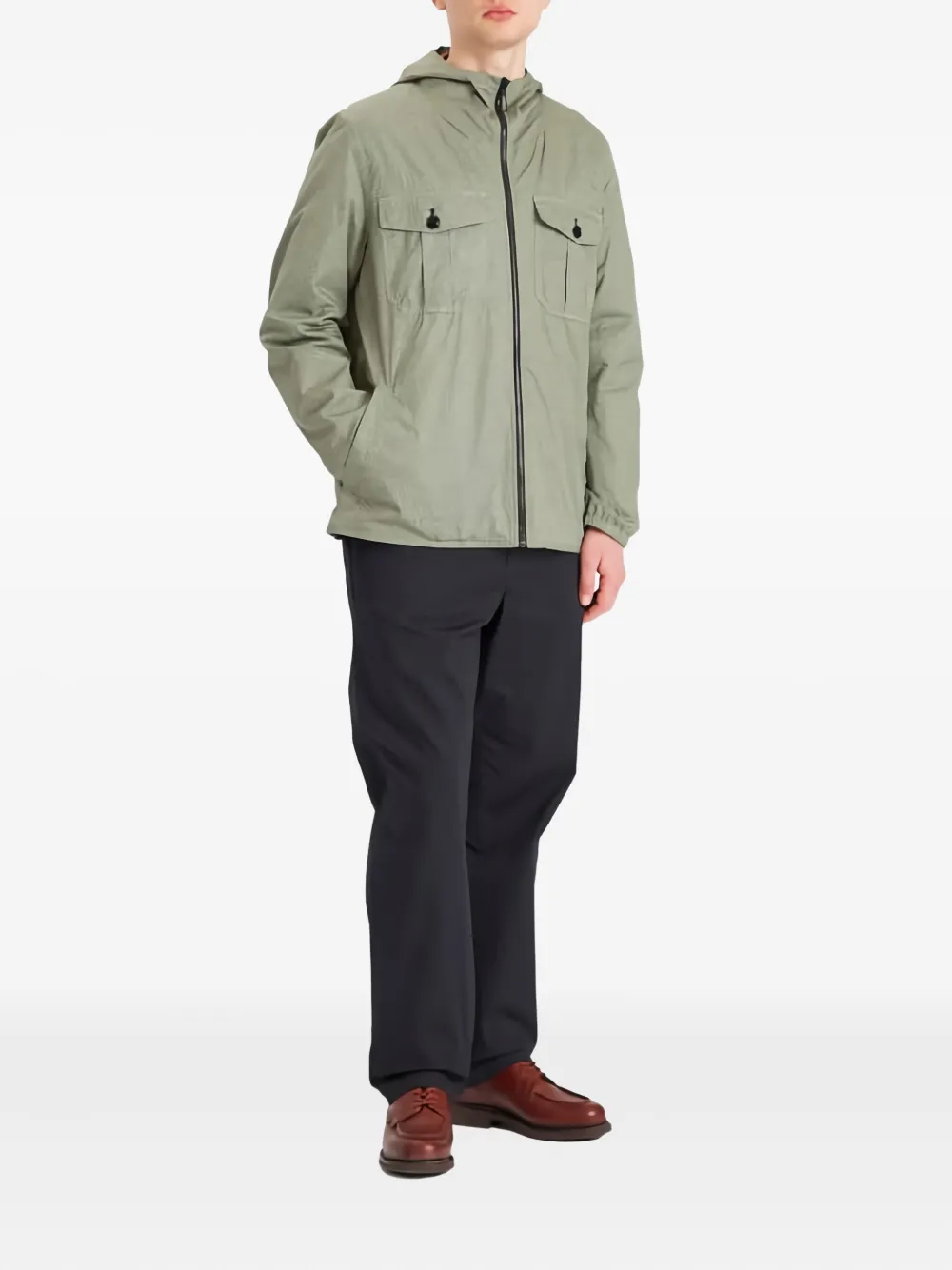 Ps By Paul Smith Hooded Pocket Jacket In Green