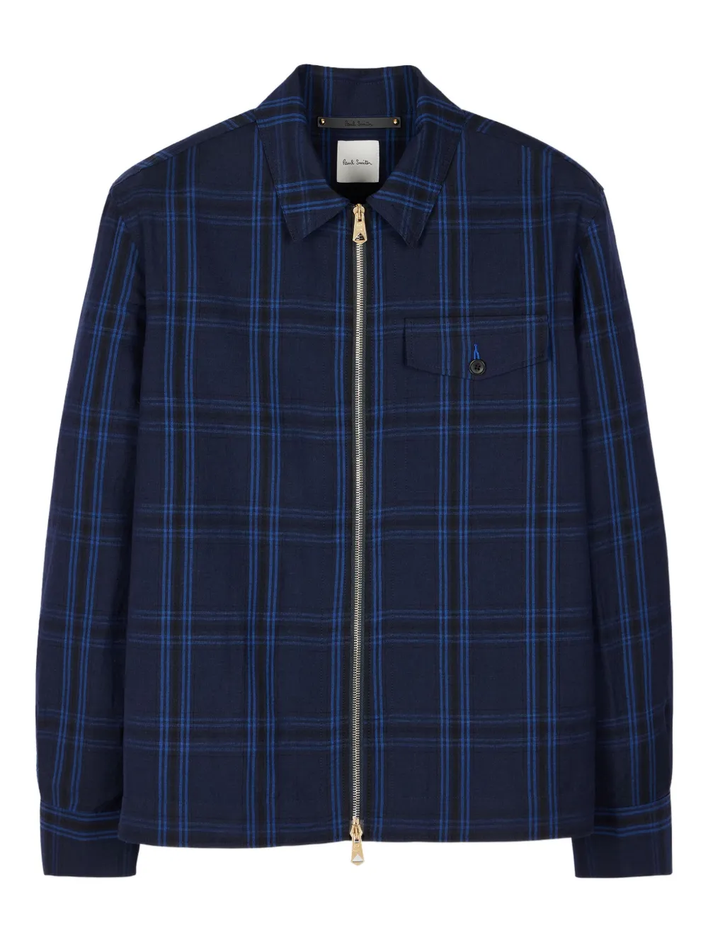Paul Smith Checked-pattern Zip-front Shirt Jacket In Blue