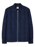 Paul Smith checked-pattern zip-front shirt jacket - Blue