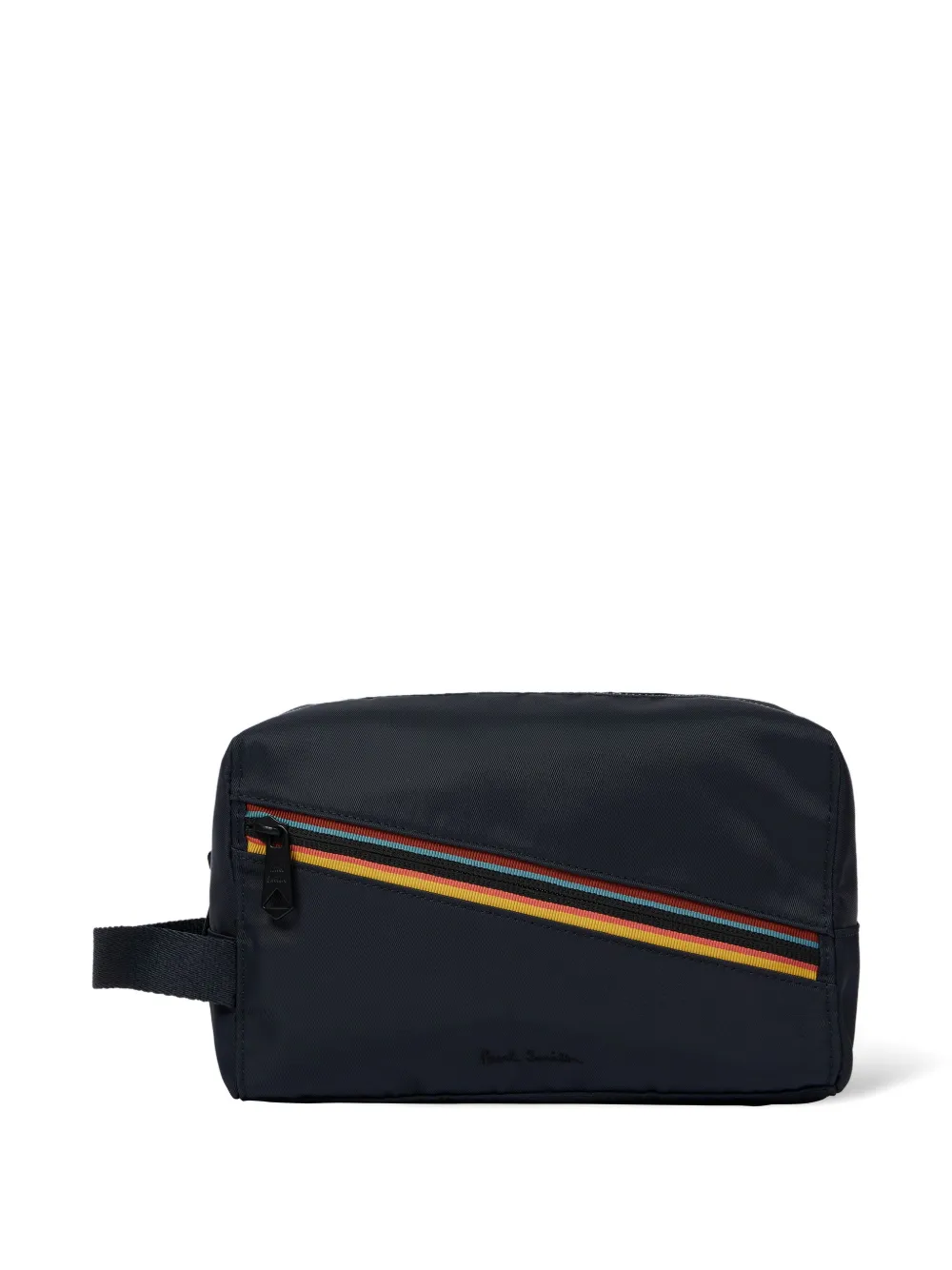 Paul Smith Stripe-detail Wash Bag In Blue