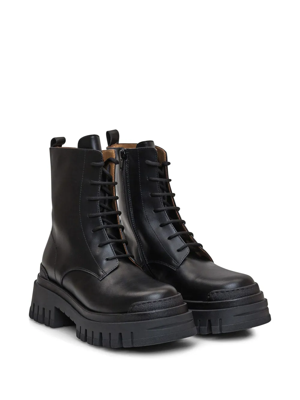 ENNEQUADRO 50mm leather combat boots Black