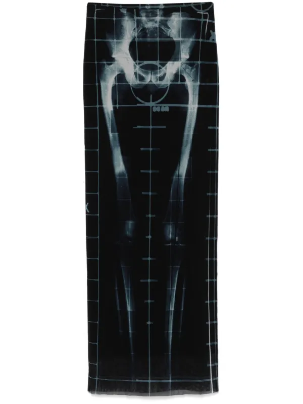 Jean Paul Gaultier X-ray Maxi Skirt in Black