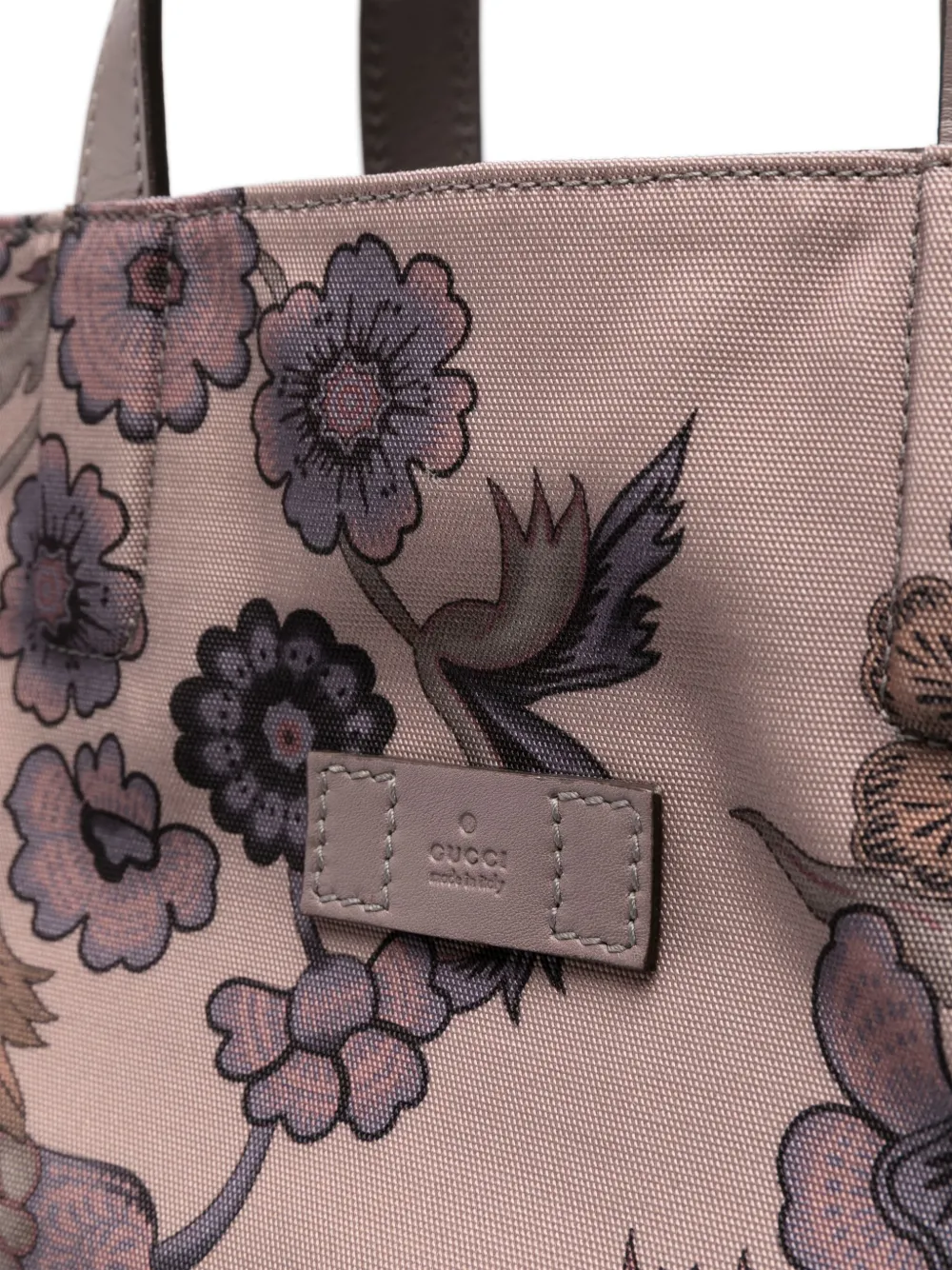 Gucci Shopper met bloemenprint Bruin