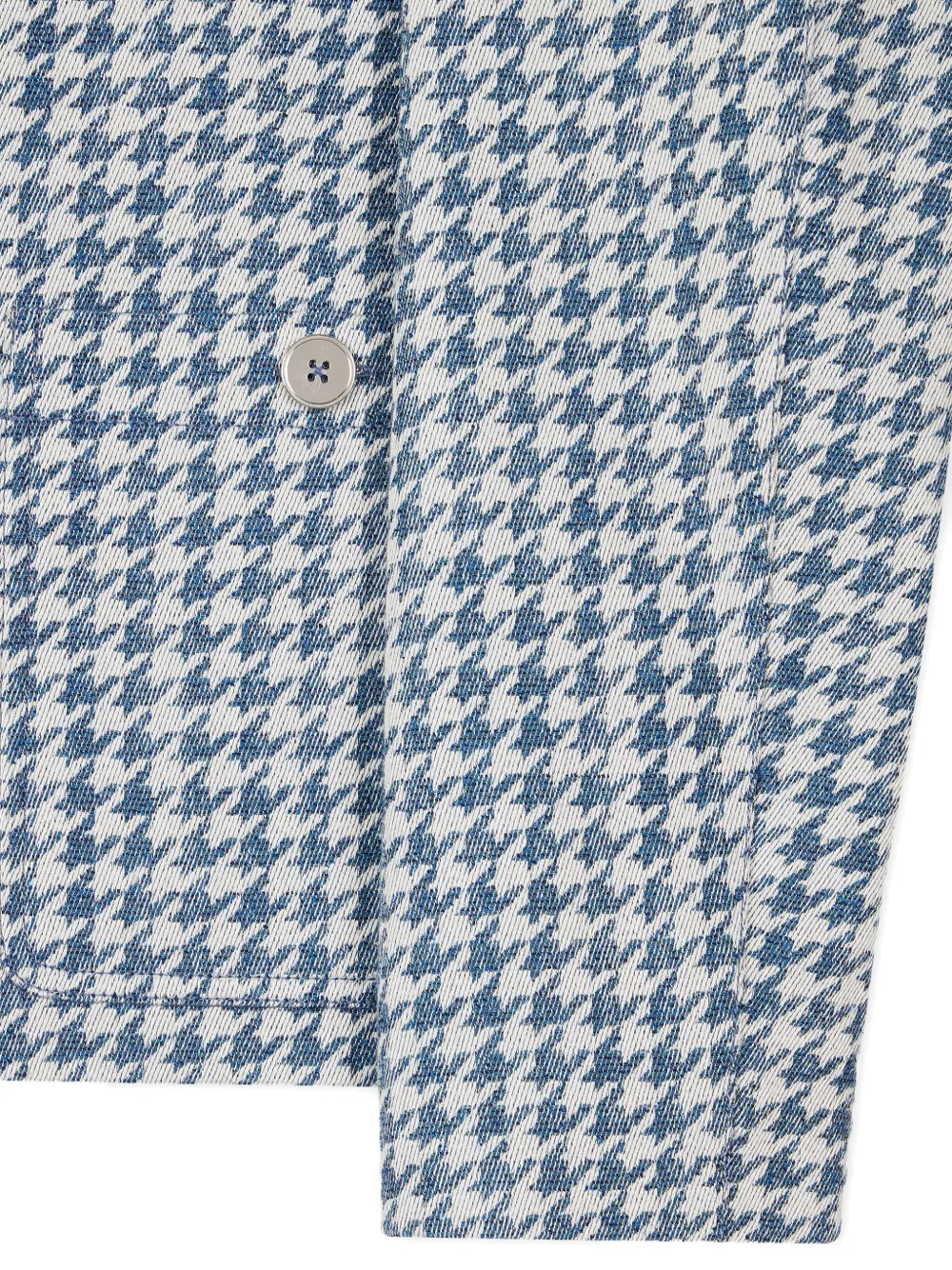 Ps By Paul Smith Houndstooth Button-fastening Jacket In Gray