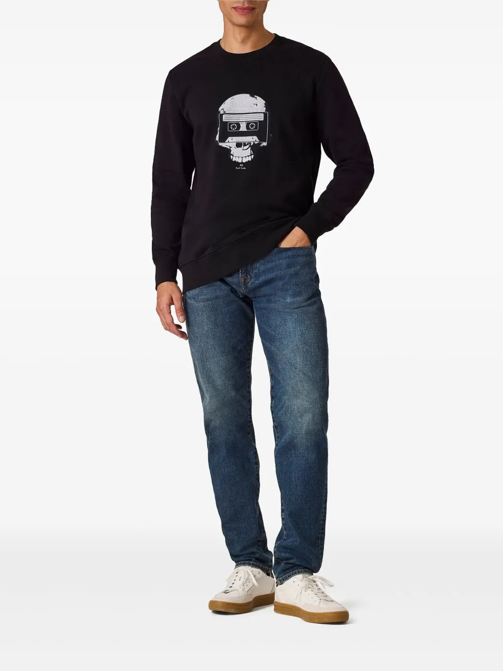 PS Paul Smith Skull Tape sweater - Zwart