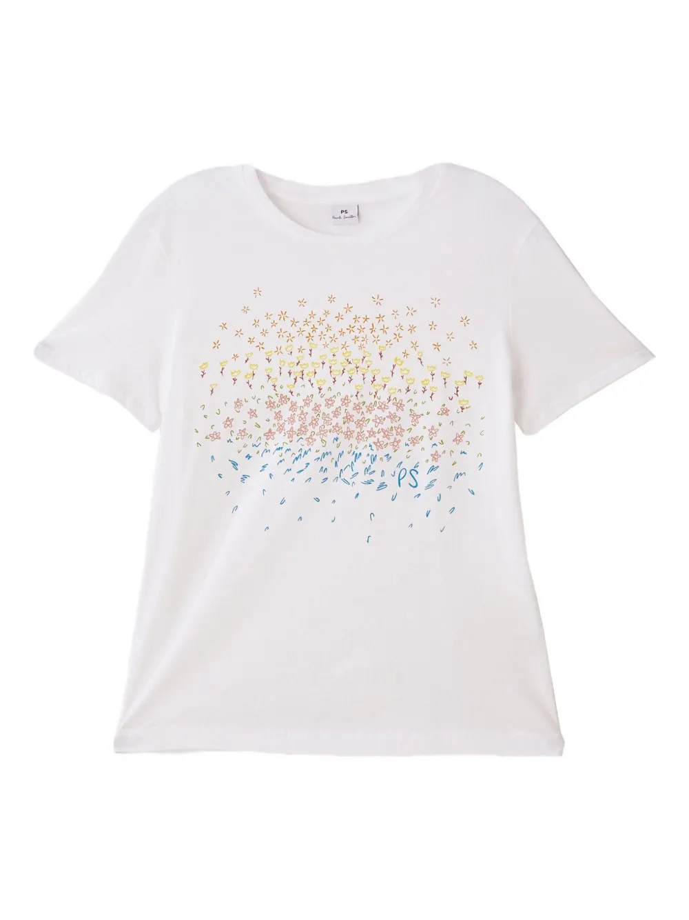 Ps By Paul Smith Floral-print T-shirt In White