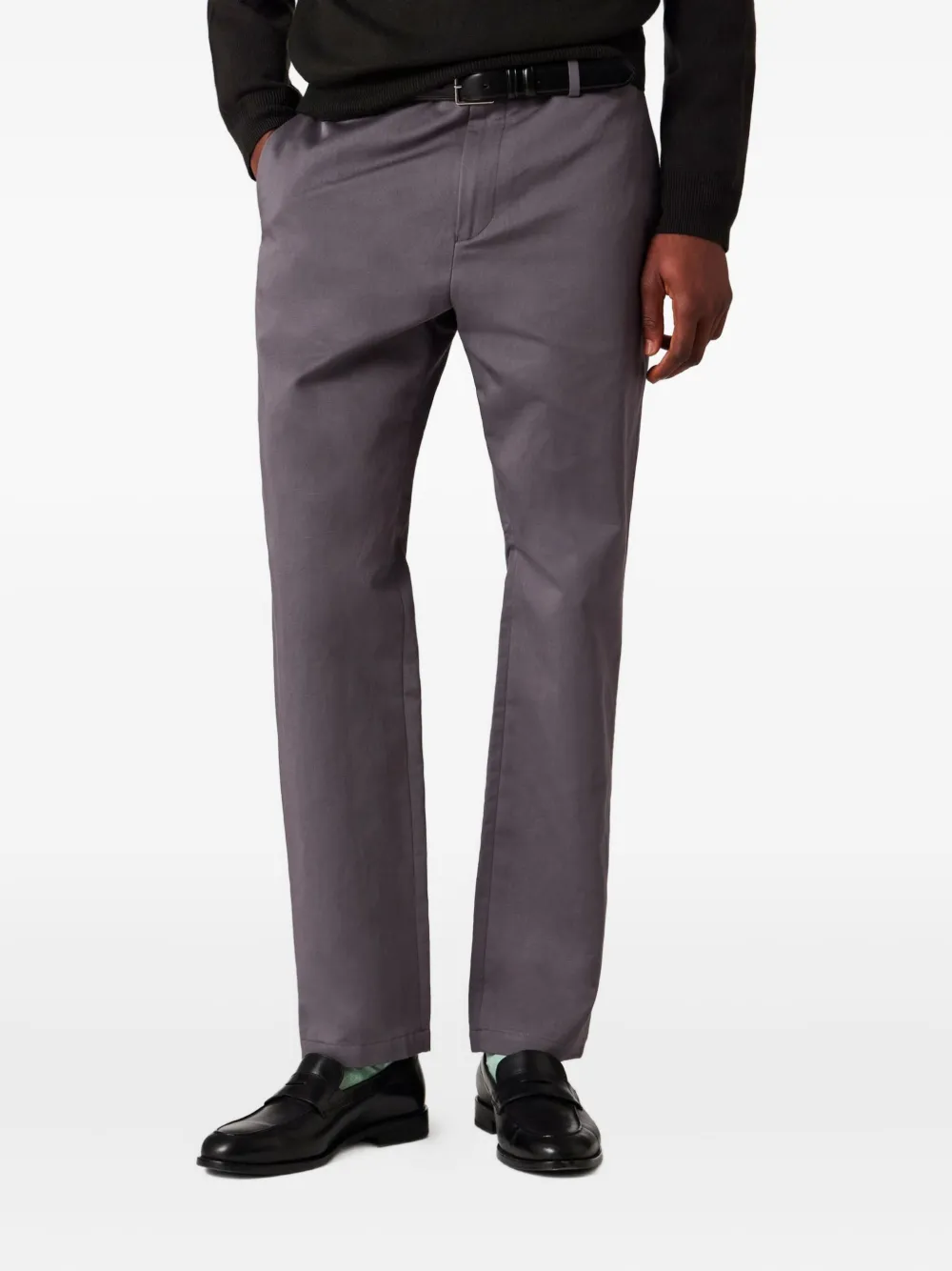 Paul Smith Dusty Mauve Cotton-linen Trousers Purple In Gray