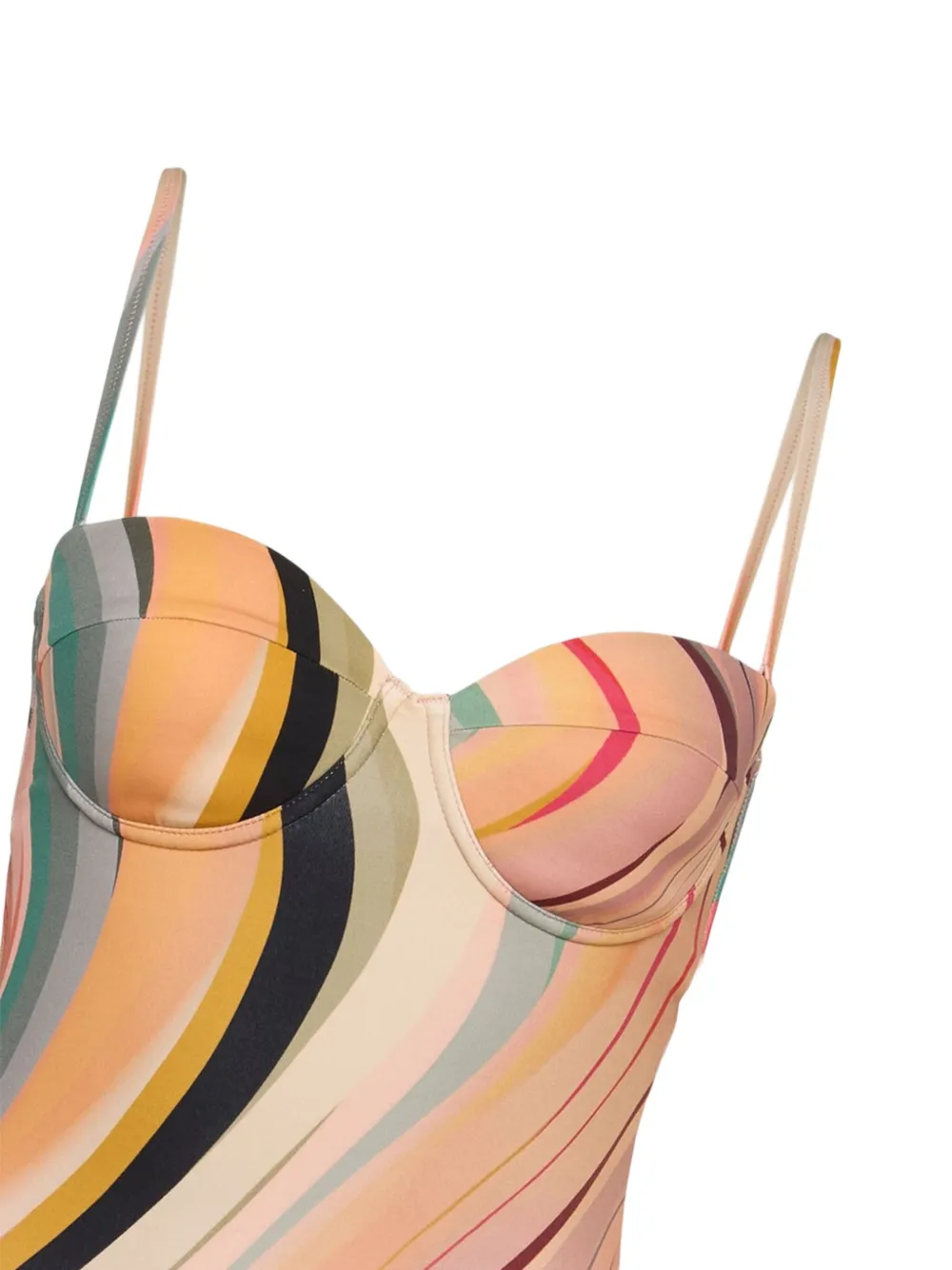  Paul Smith Striped Underwired Swimsuit - Neutrals 