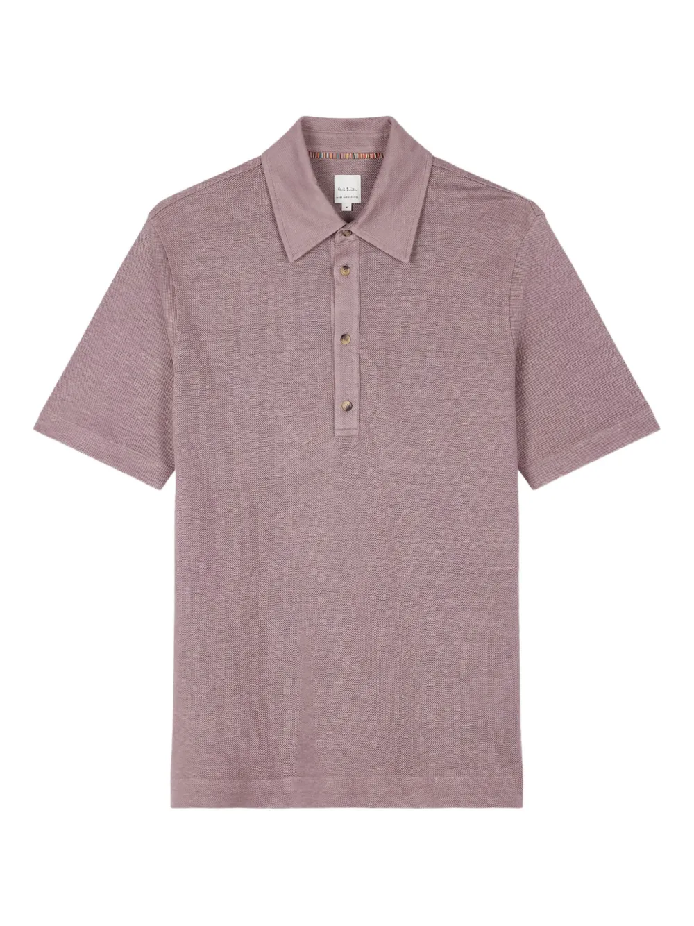 Paul Smith short-sleeve linen polo shirt | Pink | Image 1
