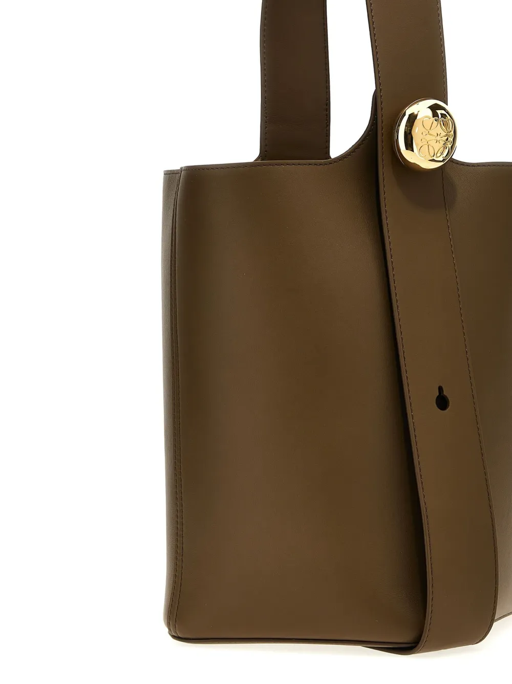 Loewe Pebble Medium Leather Bucket Bag In Brown