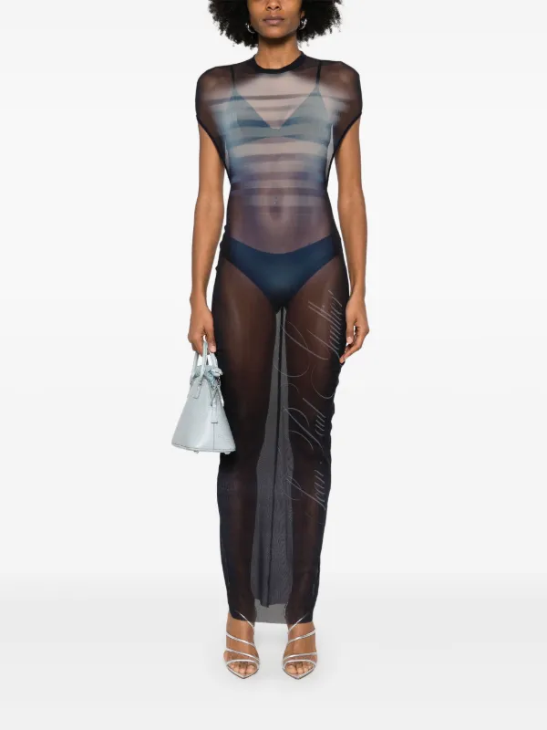 Jean Paul Gaultier Sheer Maxi Dress | Blue | FARFETCH