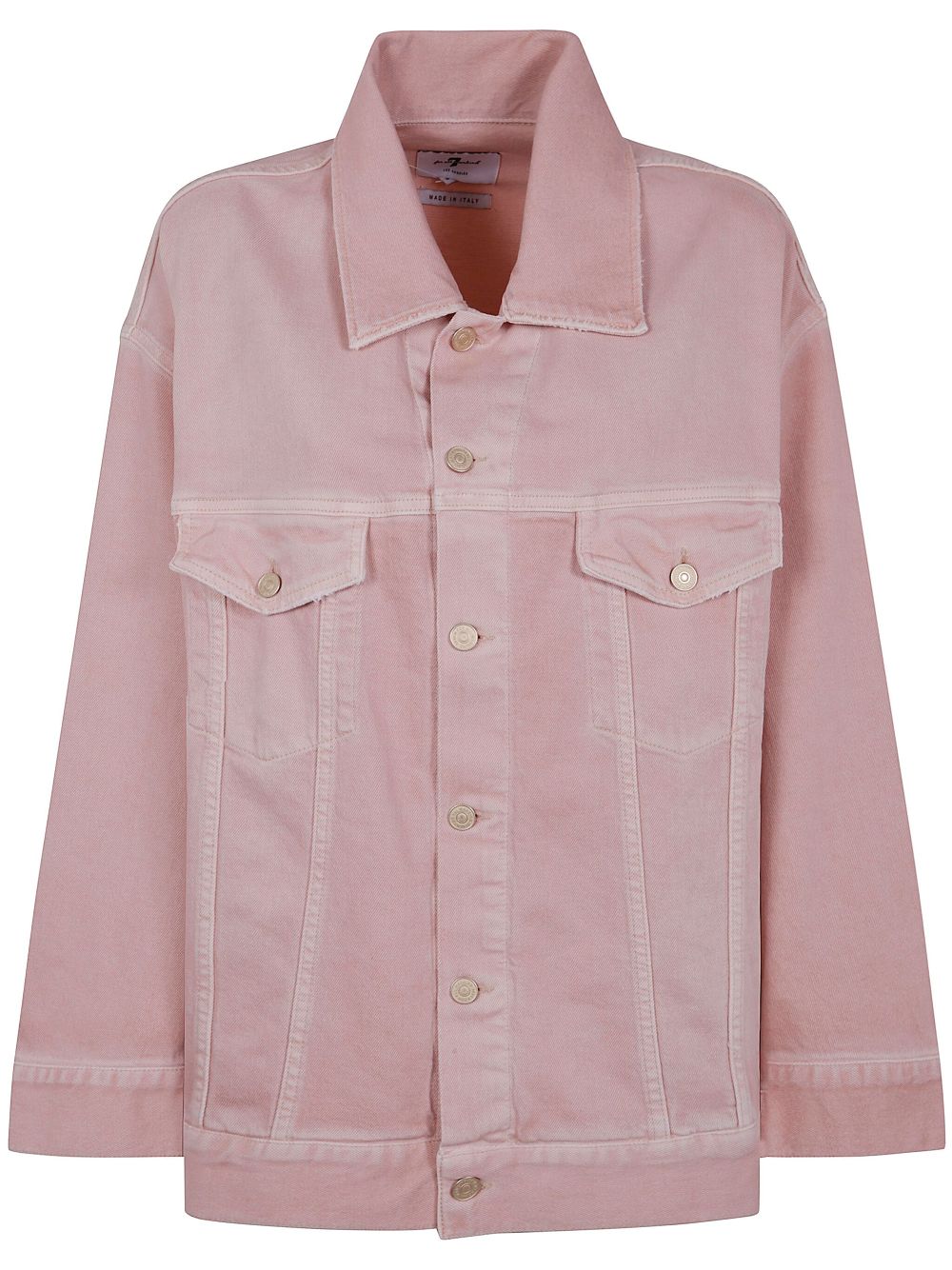 7 For All Mankind logo patch denim jacket - Pink