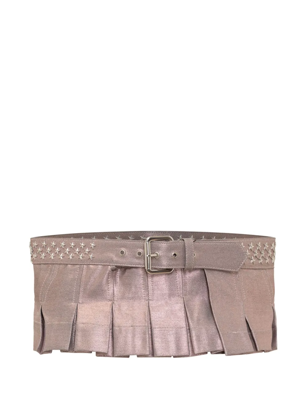 pleated star-embellished belt