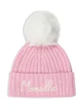 MC2 Saint Barth Kids logo beanie hat - Pink