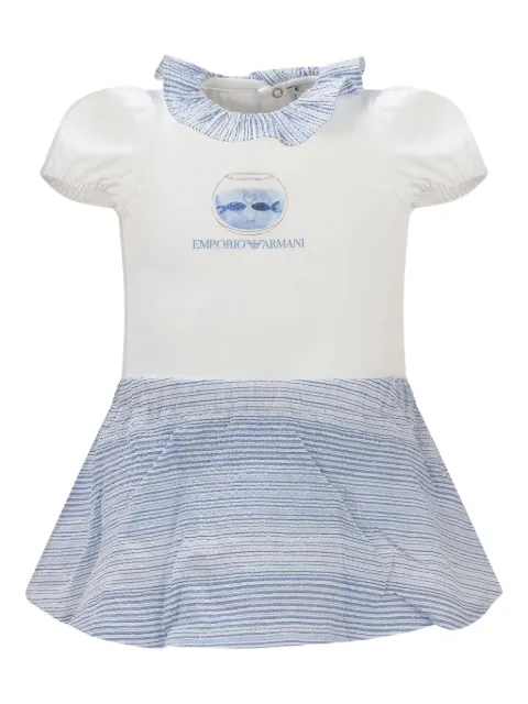 Emporio Armani Kids فستان بياقة كرانيش