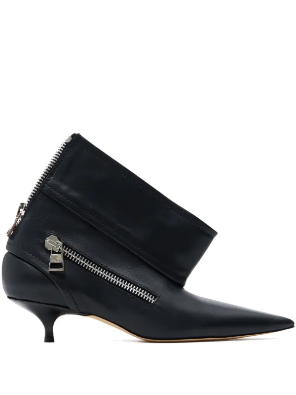 JW Anderson 40mm Leather Ankle Boots in Black