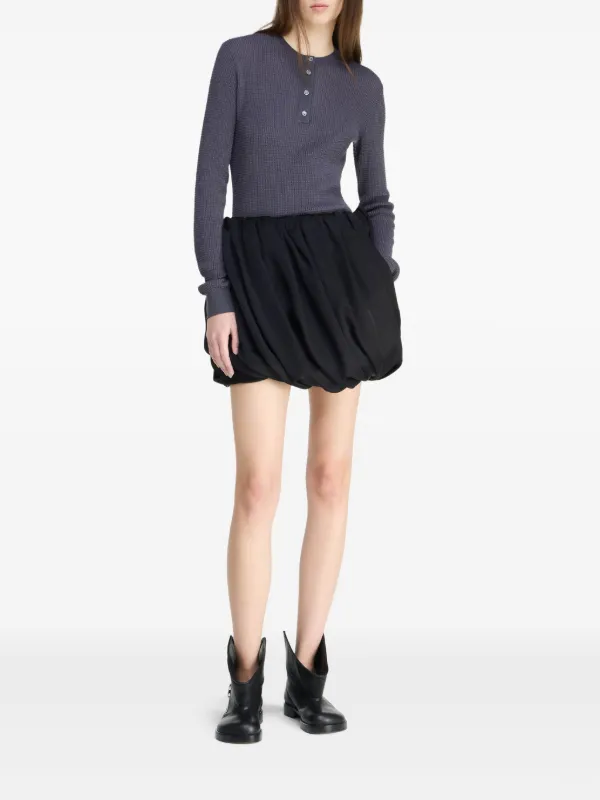 【関税込み】JW Anderson ブラック Rolled Hemline ミニスカート JW Anderson rolled-hem Mini Skirt | Black | FARFETCH