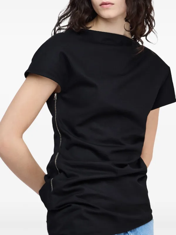 JW Anderson Draped Asymmetric Blouse | Black | FARFETCH