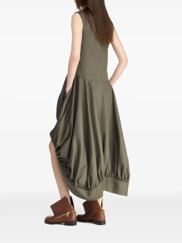 JW Anderson balloon-hem Midi Dress | Green | FARFETCH JW Anderson balloon-hem Midi Dress | Green | FARFETCH
