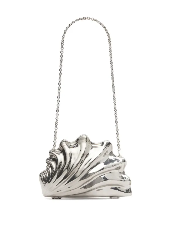 JW Anderson Shell Clutch | Silver | FARFETCH