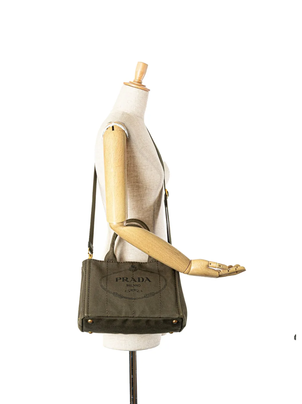 Prada Pre-Owned 2013-2023 kleine Canapa boekentas met logo - Bruin