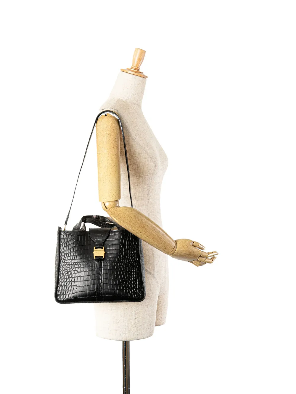 Ferragamo Pre-Owned 2021 Vara leren boekentas met reliëf - Zwart