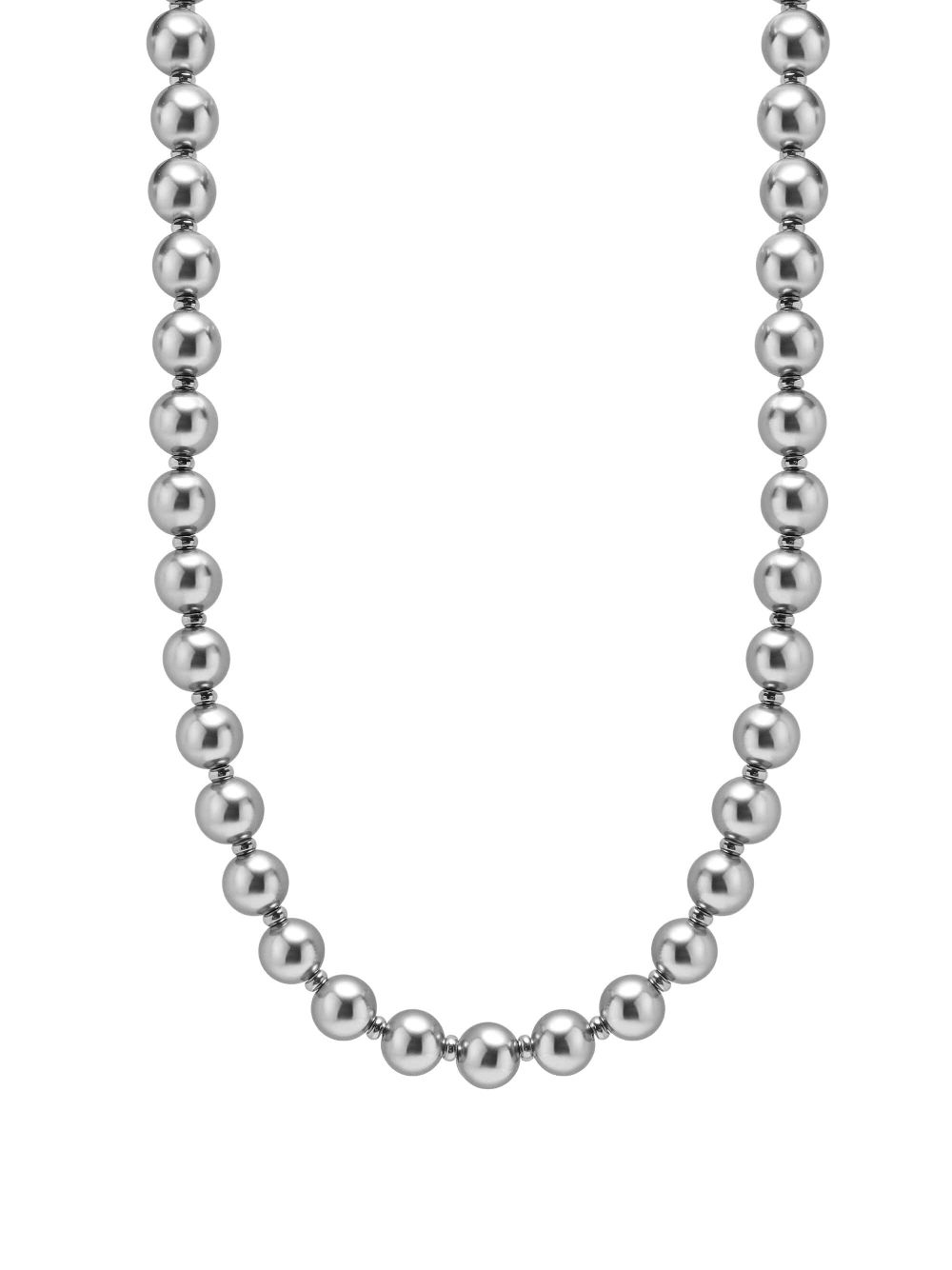 Nialaya Jewelry bead detailing necklace - Silver