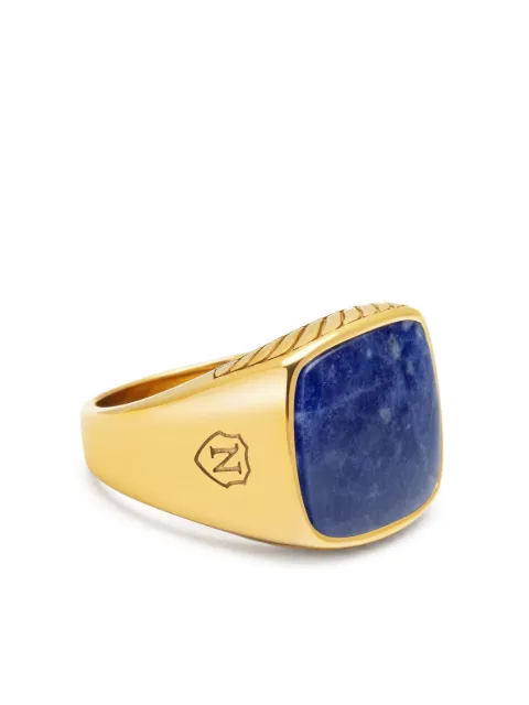 Nialaya Jewelry anillo de sello con dumortierita