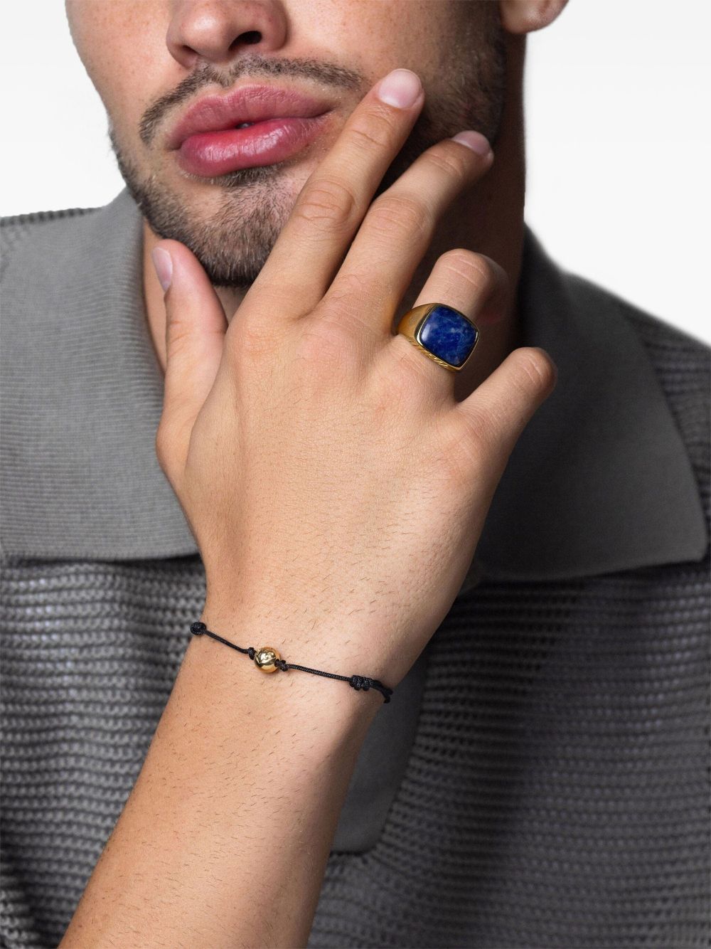 Nialaya Jewelry dumortierite signet ring - Gold