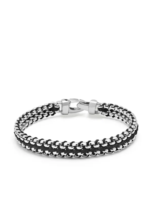 Nialaya Jewelry Woven 8mm Box Chain ブレスレット | シルバートーン