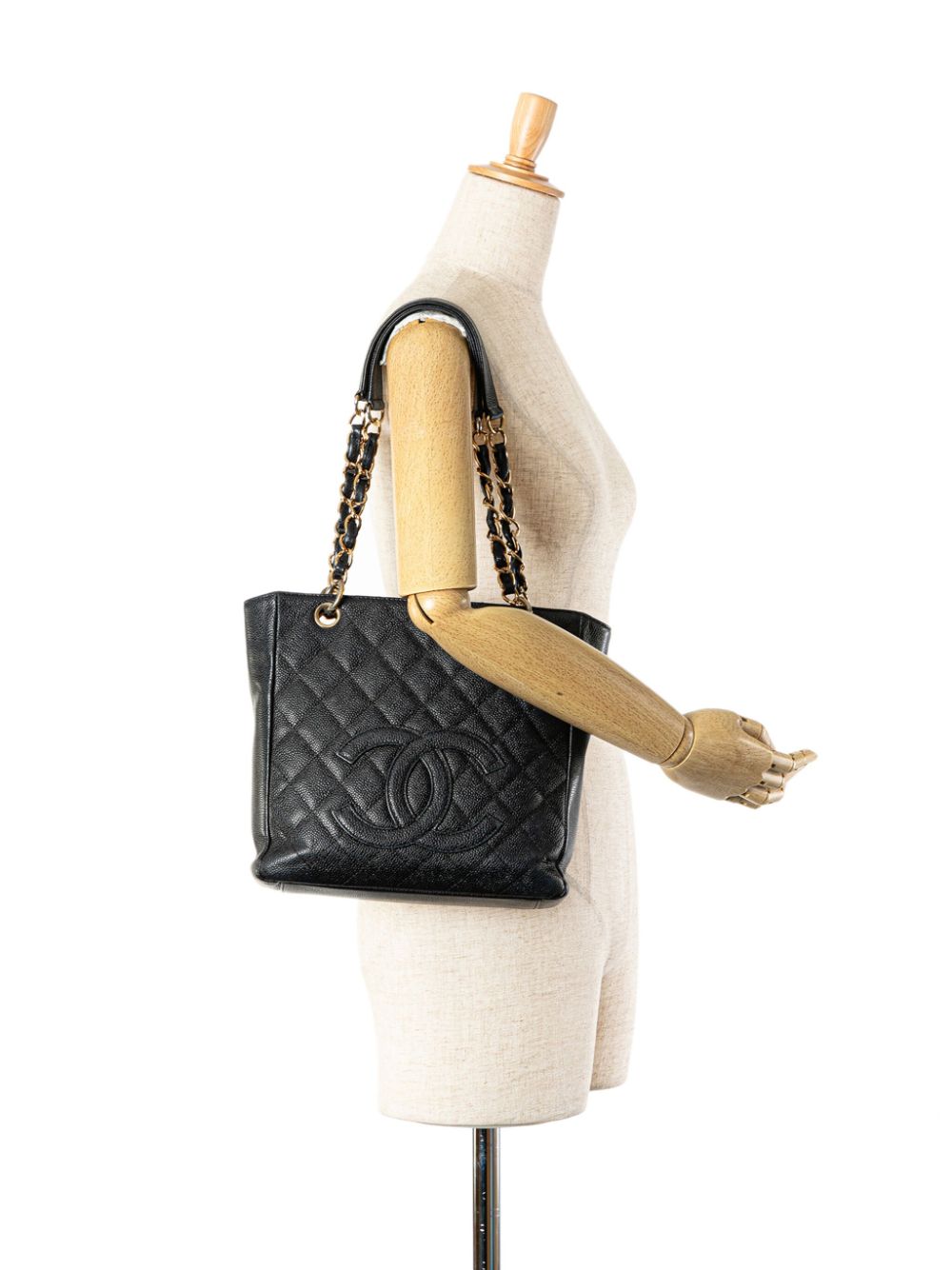 CHANEL Pre-Owned 2003-2004 Caviar Petite Shopping shopper - Zwart